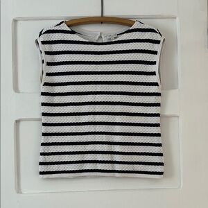 Talbots Black and White Textured Tank Top